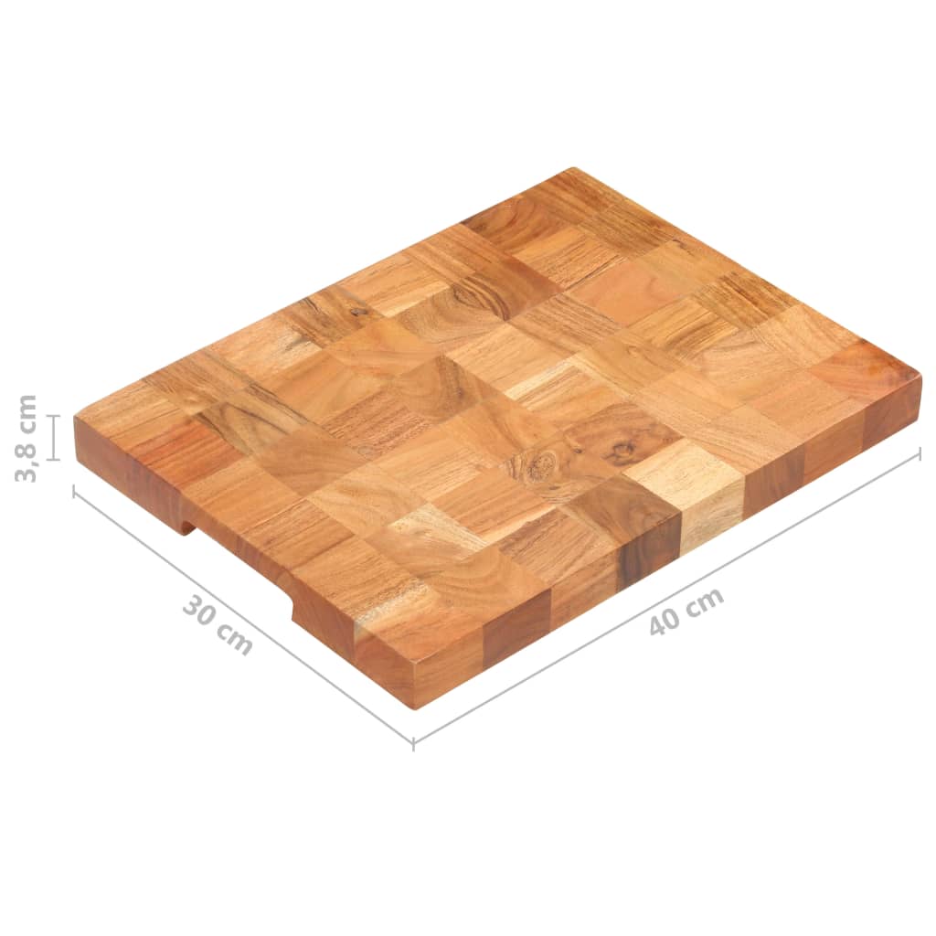 Tábua de cortar 60x40x3,8 cm madeira de acácia maciça