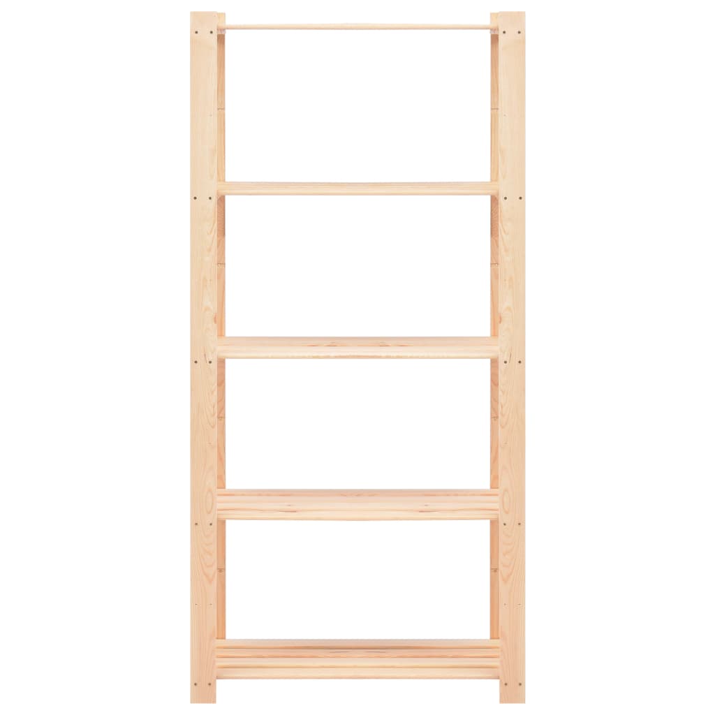 2 unidades arrumação 5 prateleiras 80x38x170cm pinho 250 kg