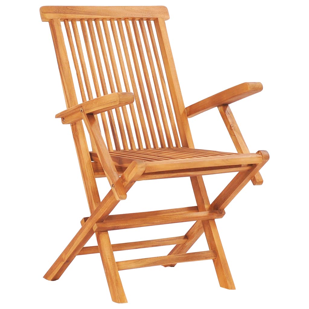 7 pcs conjunto jantar dobrável p/ exterior madeira teca maciça