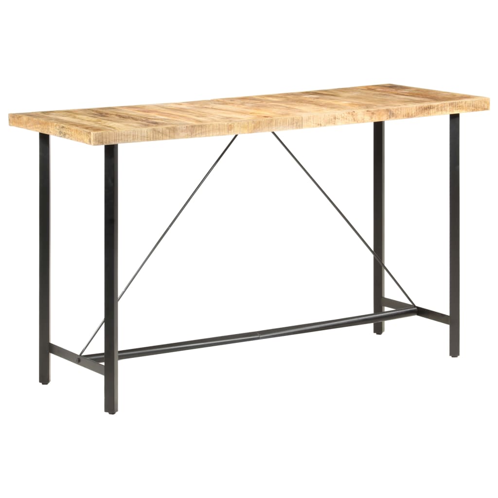 Mesa de bar 120x58x107 cm madeira de mangueira áspera