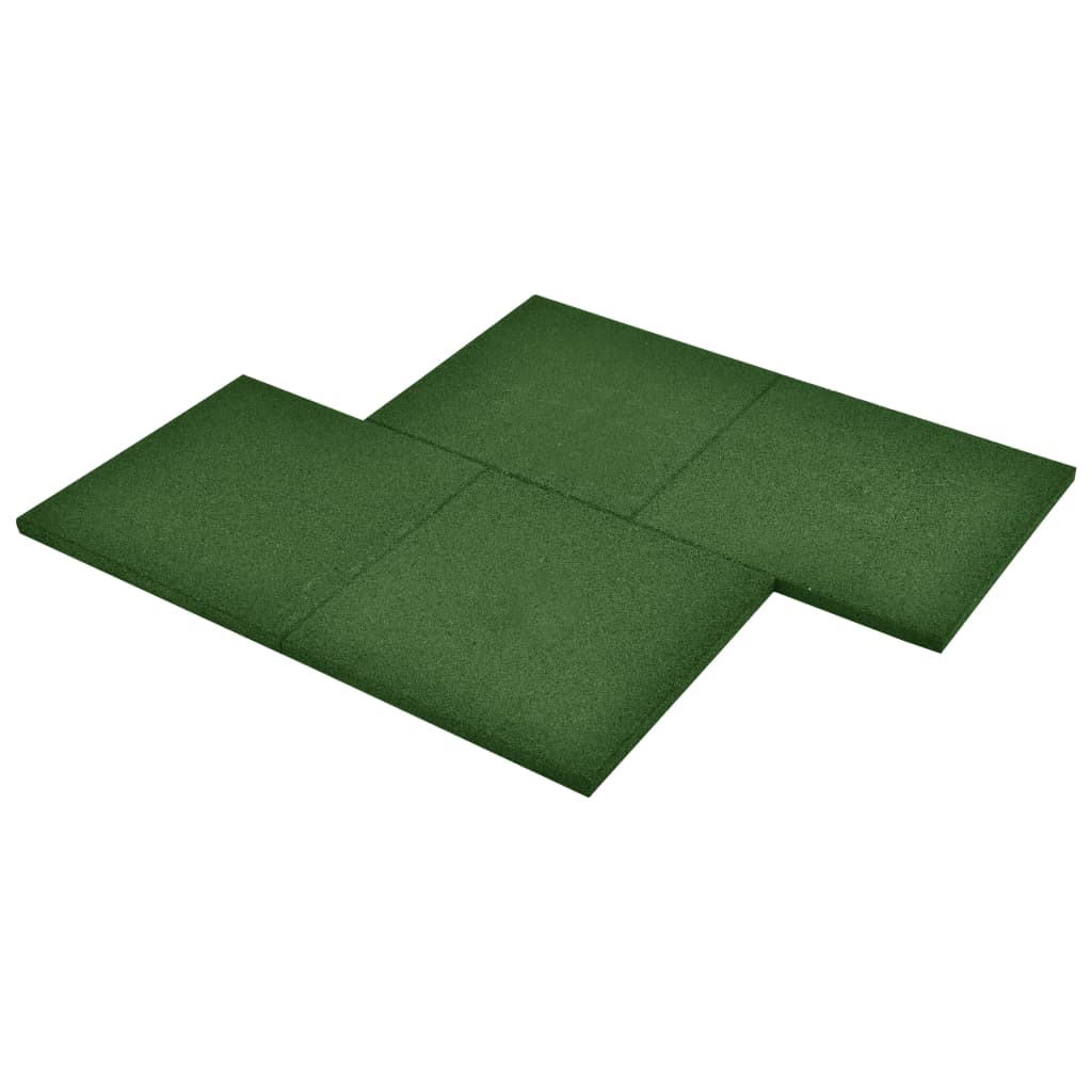 Ladrilhos prot. contra quedas 6 pcs borracha 50x50x3cm verde