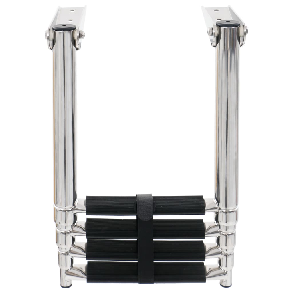 Escada de embarque dobrável com 4 degraus aço inoxidável