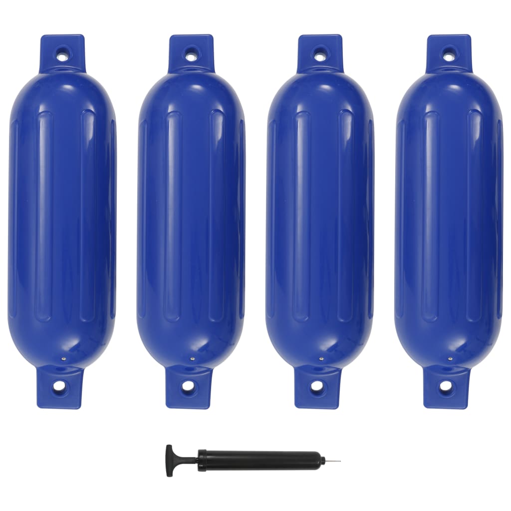 Para-choques para barco 4 pcs 51x14 cm PVC azul