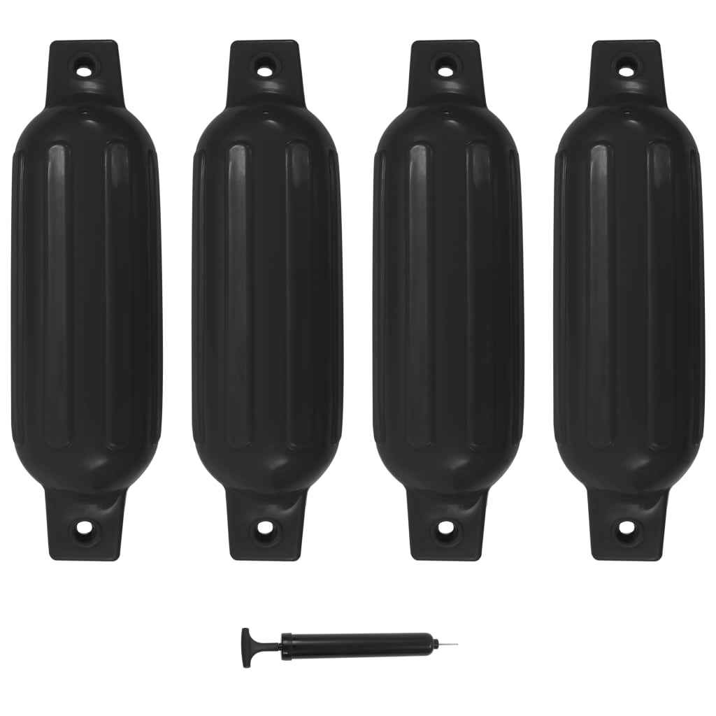 Para-choques para barco 4 pcs 41x11,5 cm PVC preto