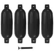 Para-choques para barco 4 pcs 58,5x16,5 cm PVC preto