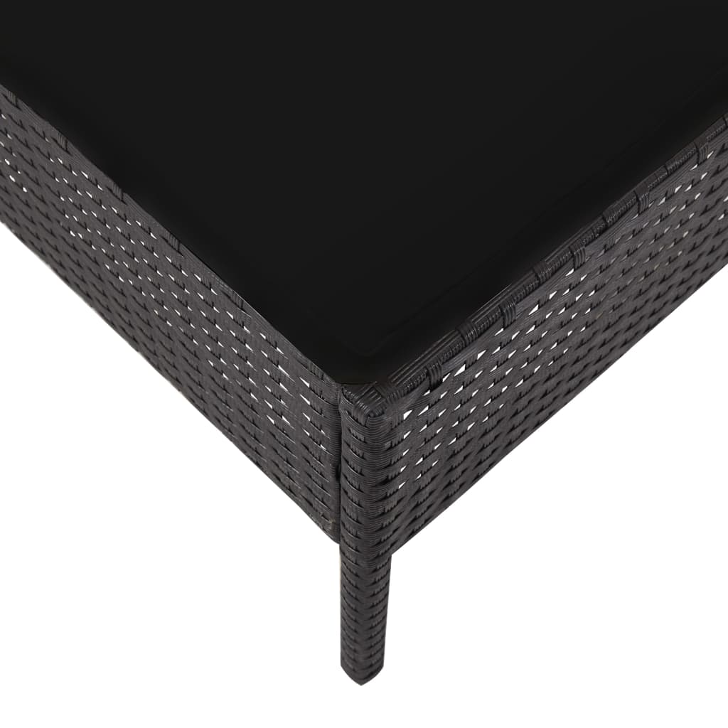 Conjunto sofás de jardim c/ almofadões 5 pcs vime PE preto
