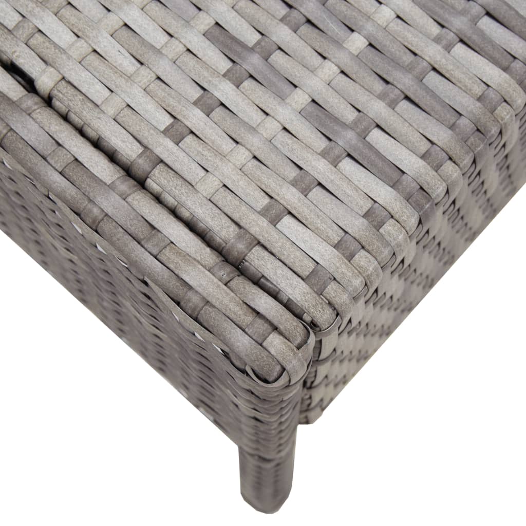 5 pcs conjunto sofás de jardim c/ almofadões vime PE cinzento
