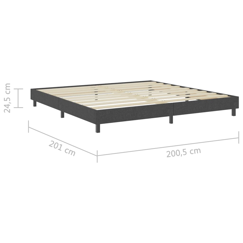 Cama boxspring 200x200 cm tecido cinzento