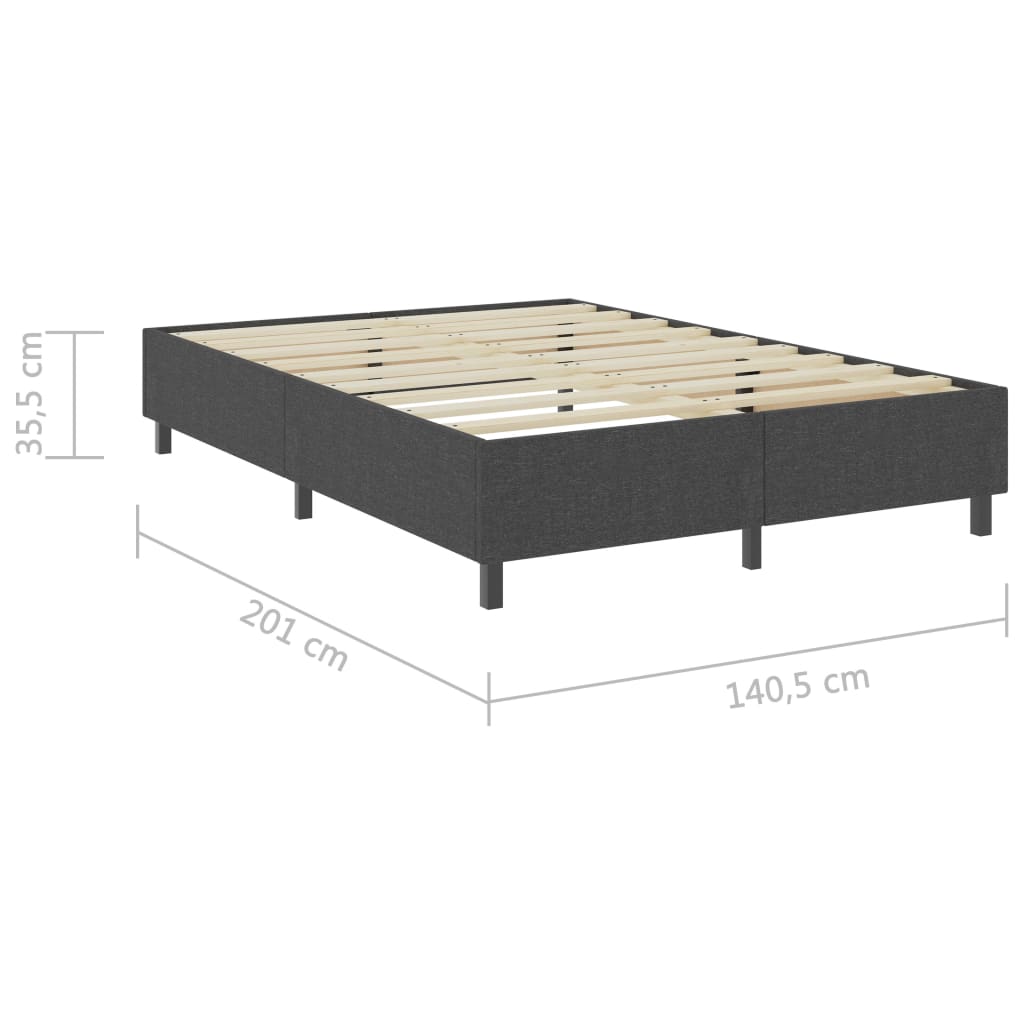 Cama boxspring 140x200 cm tecido cinzento