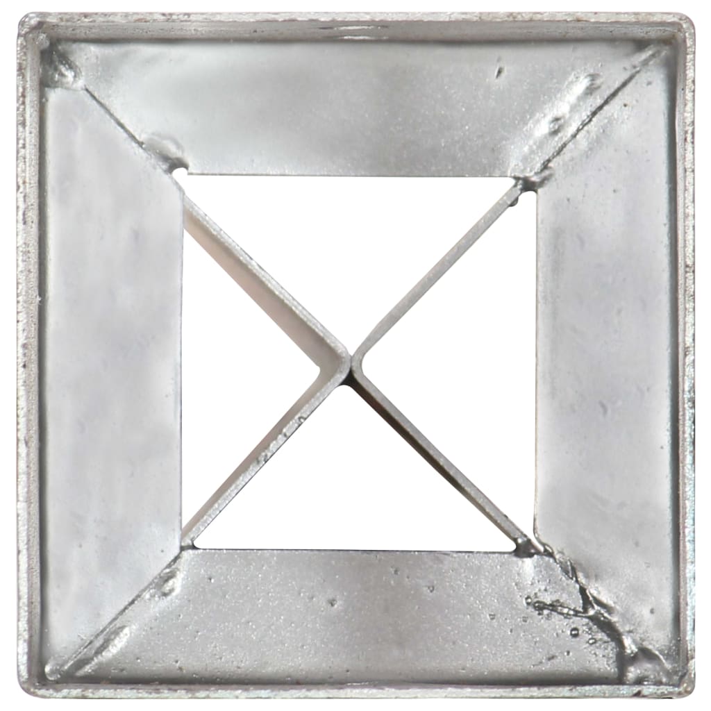Estacas de enterrar 12 pcs 10x10x91 cm aço galvanizado prateado