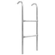 Escada de 2 degraus para trampolim 72 cm aço prateado (adequado para 65 cm de altura)