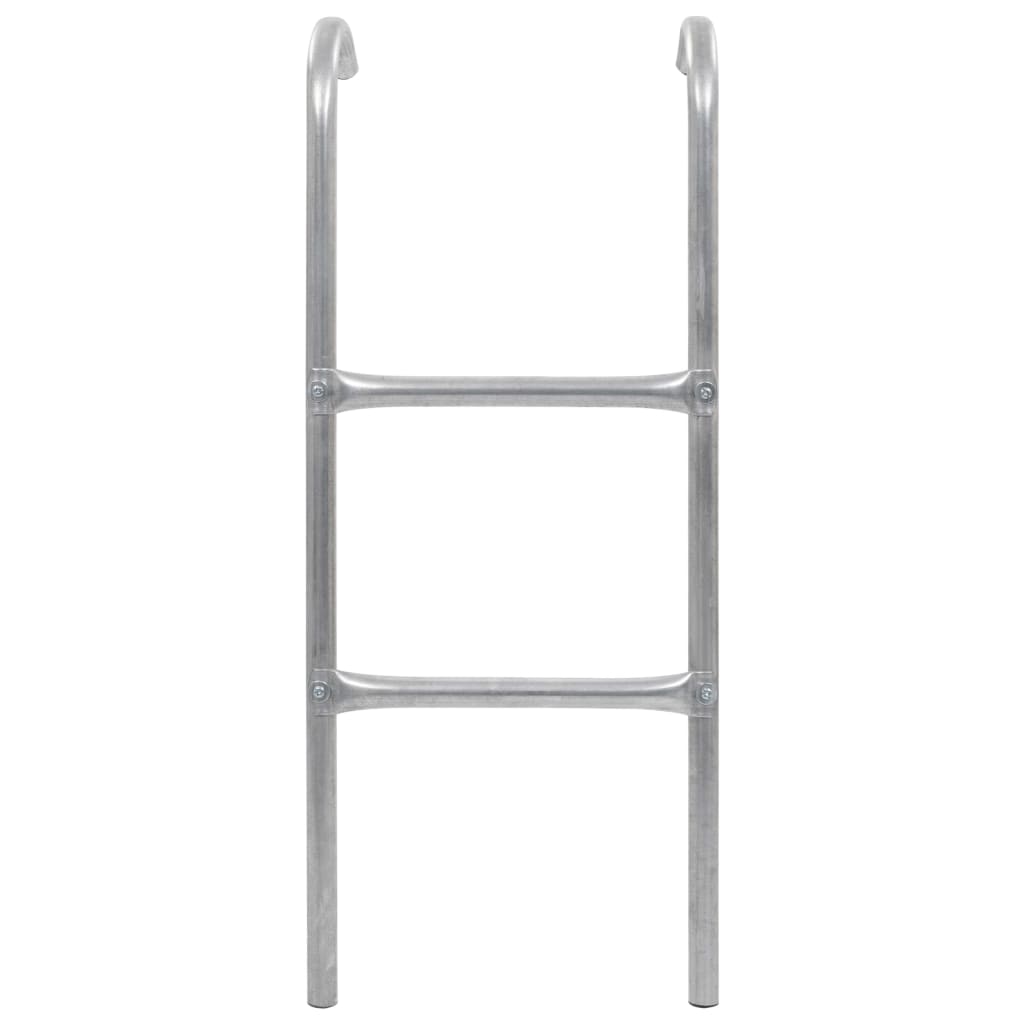 Escada de 2 degraus para trampolim 72 cm aço prateado (adequado para 65 cm de altura)