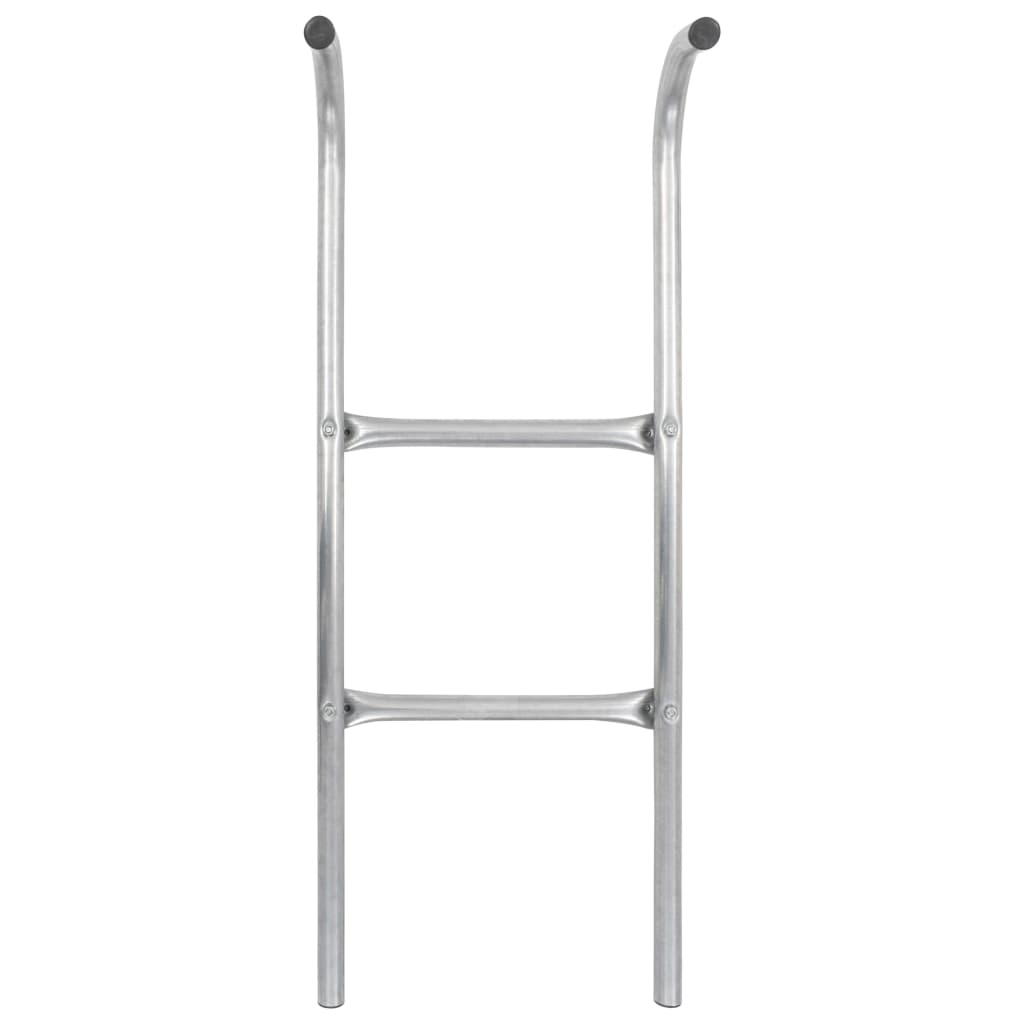 Escada de 2 degraus para trampolim 72 cm aço prateado (adequado para 65 cm de altura)