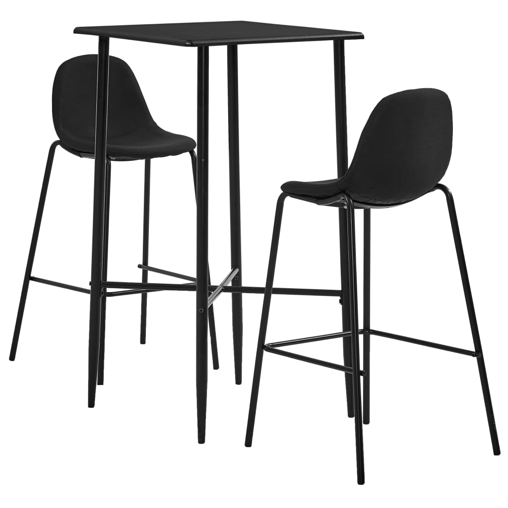 3 pcs conjunto de bar tecido cinzento-escuro