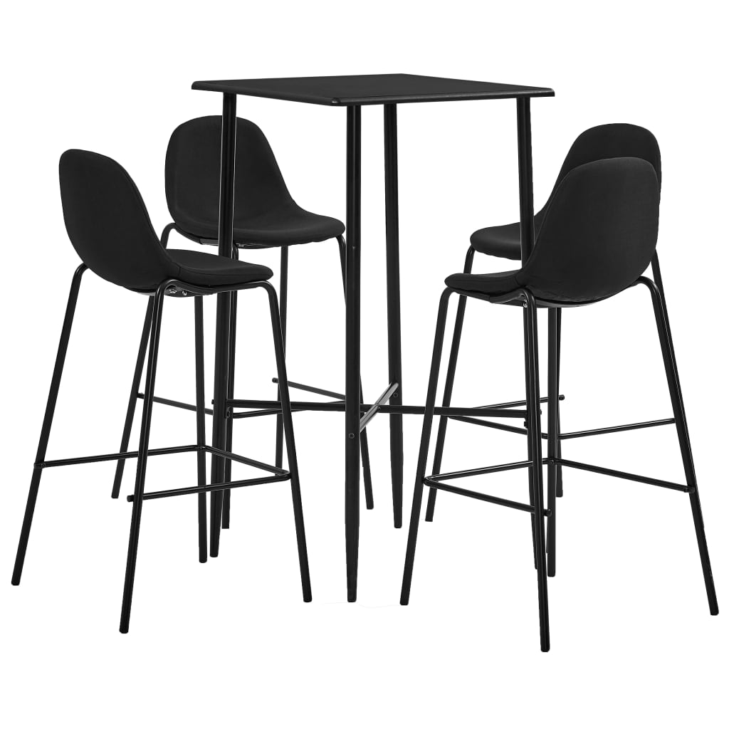 5 pcs conjunto de bar tecido cinzento-escuro