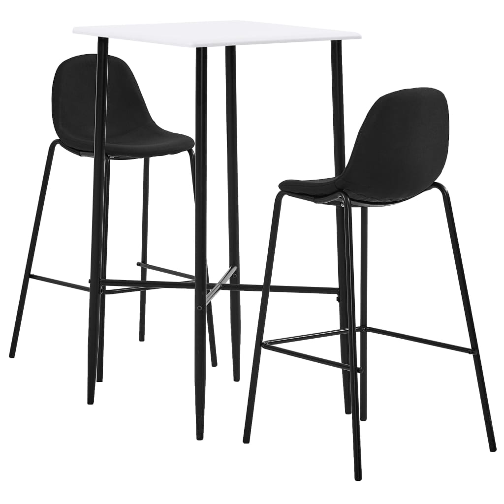 3 pcs conjunto de bar tecido cinzento-escuro
