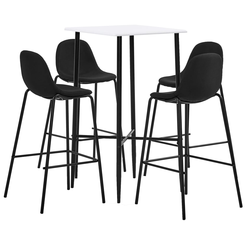 5 pcs conjunto de bar tecido cinzento-escuro