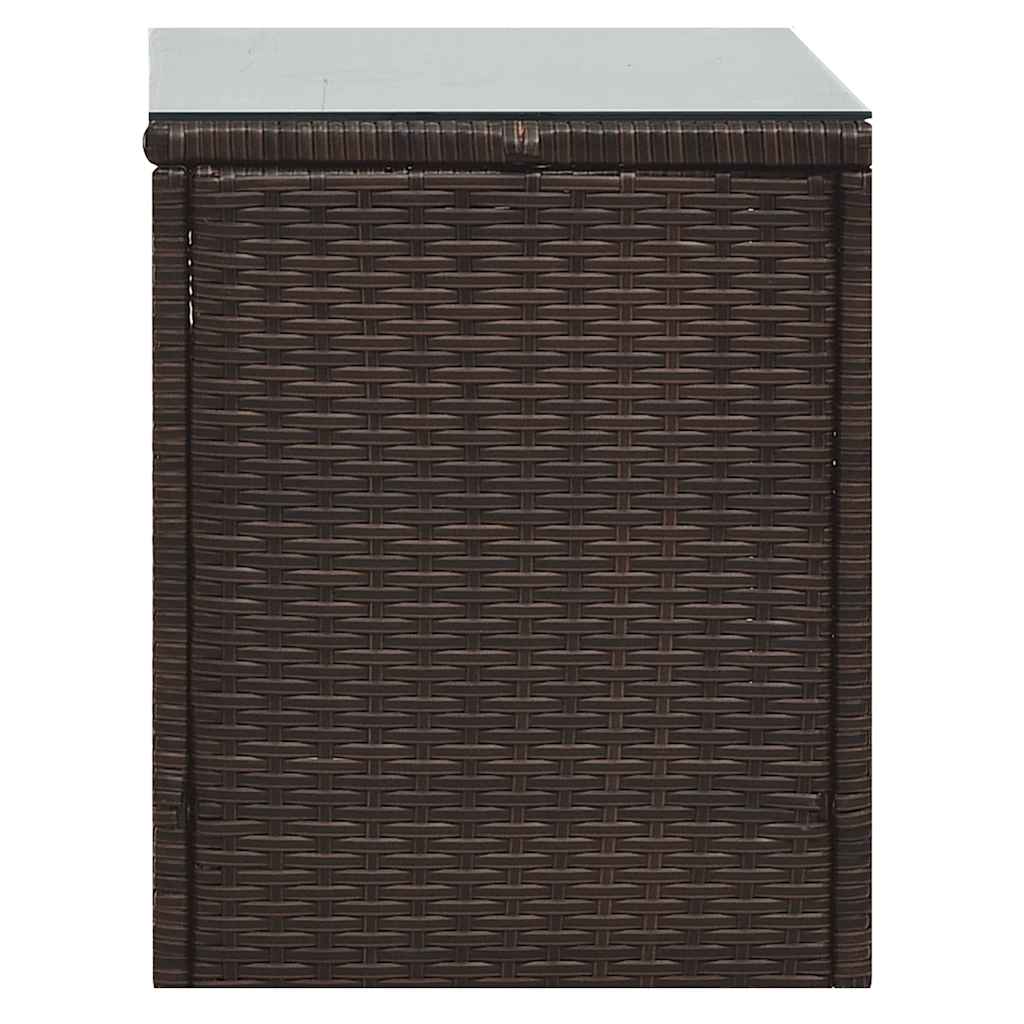 5 pcs conjunto lounge jardim c/ almofadões vime PE castanho