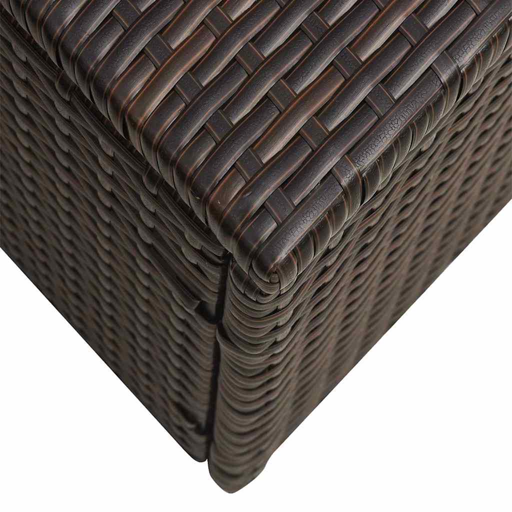 5 pcs conjunto lounge jardim c/ almofadões vime PE castanho