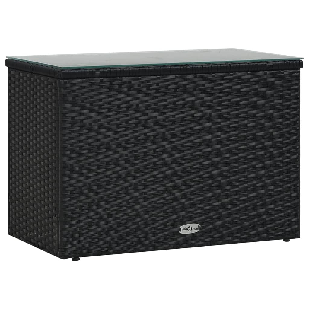 5 pcs conjunto lounge de jardim c/ almofadões vime PE preto