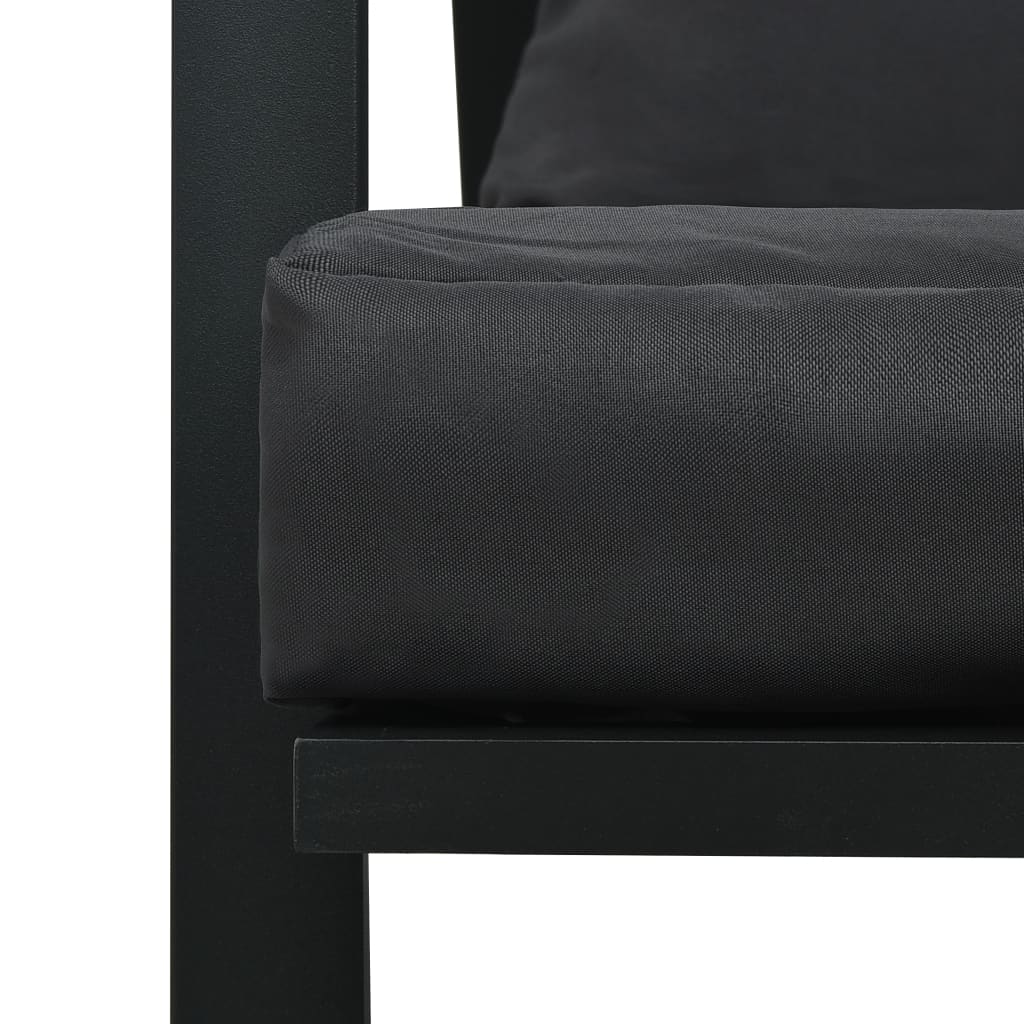 5 pcs conjunto lounge jardim + almofadões alumínio cinza-escuro