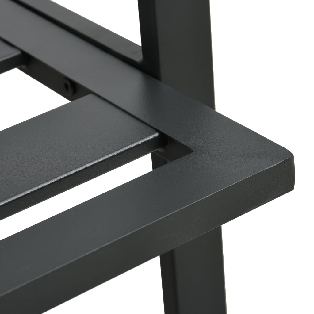 4 pcs conj. lounge jardim + almofadões alumínio cinzento-escuro