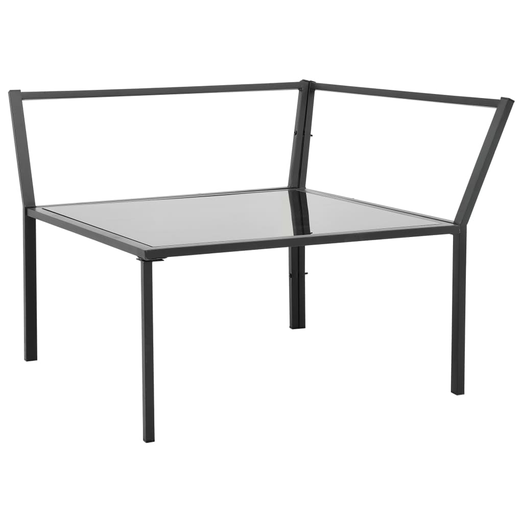 5 pcs conjunto lounge jardim + almofadões alumínio cinza-escuro