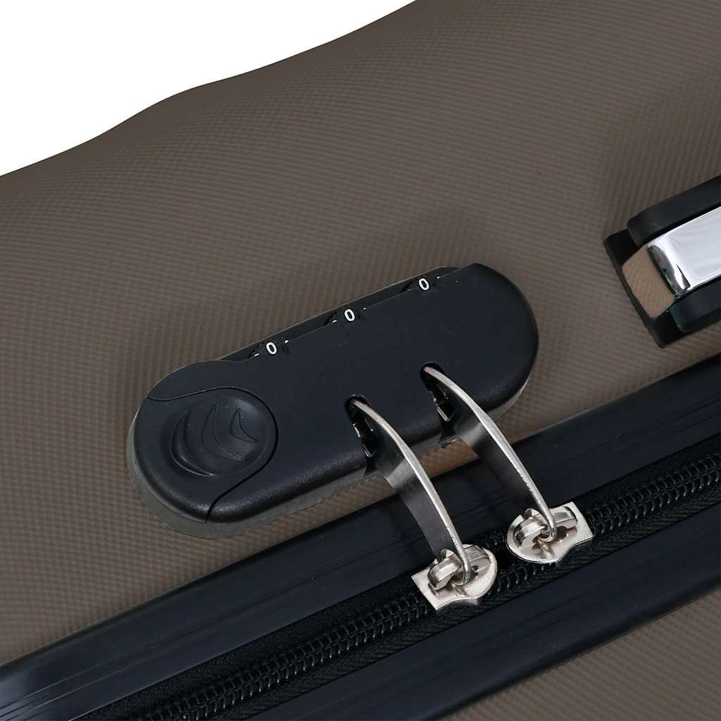 Conjunto de tróleis estojo rígido 3 pcs ABS castanho