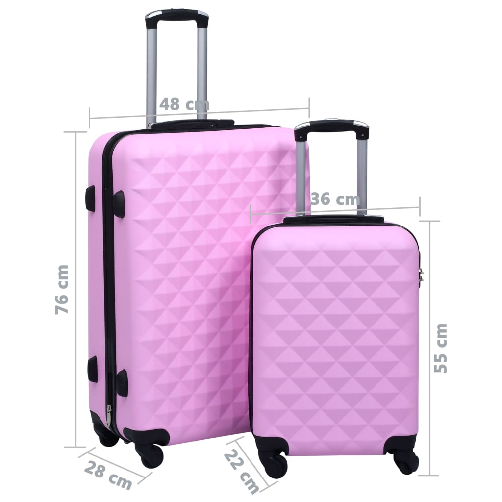Conjunto de malas de viagem estojo rígido 2 pcs ABS rosa