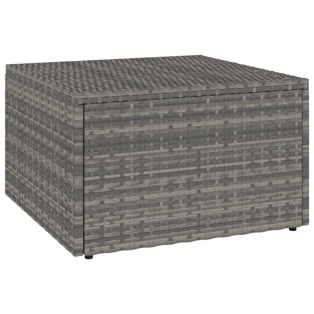 3 pcs conjunto lounge de jardim c/ almofadões vime PE cinzento