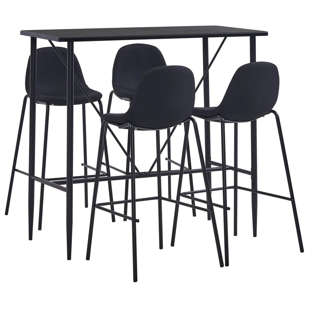 5 pcs conjunto de bar tecido cinzento-escuro