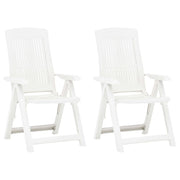 Cadeiras de jardim reclináveis 2 pcs plástico branco