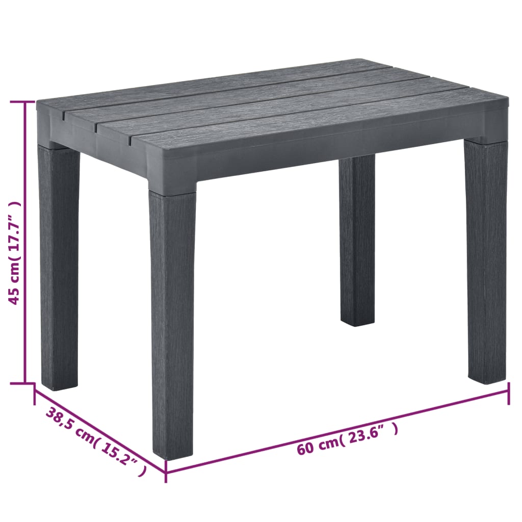 Bancos de jardim 2 pcs plástico antracite