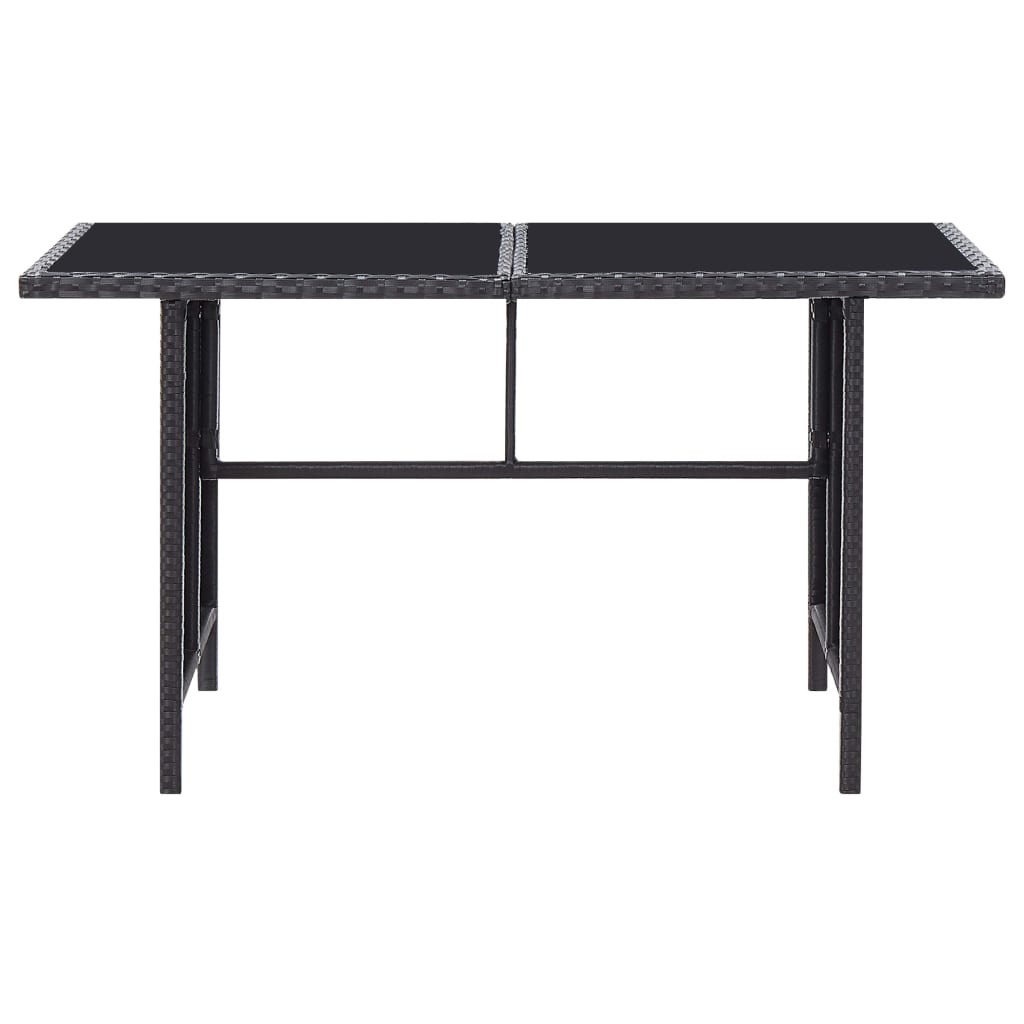 6 pcs conjunto lounge de jardim c/ almofadões vime PE preto