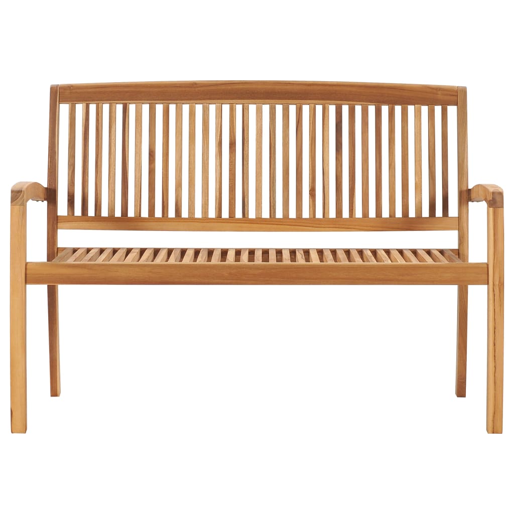 Bancos empilháveis jardim 2 lugares 128,5cm madeira teca maciça