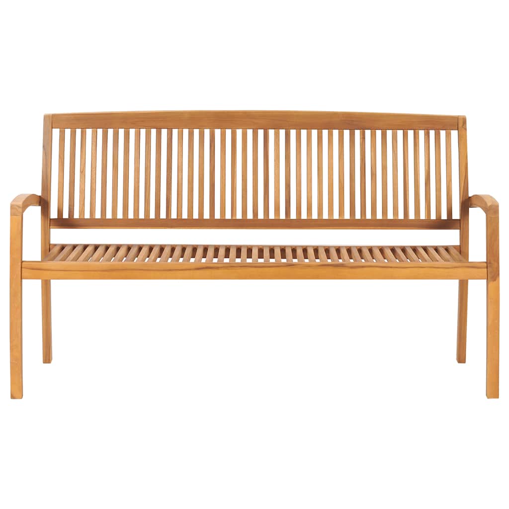 Bancos empilháveis jardim 3 lugares 159cm madeira teca maciça
