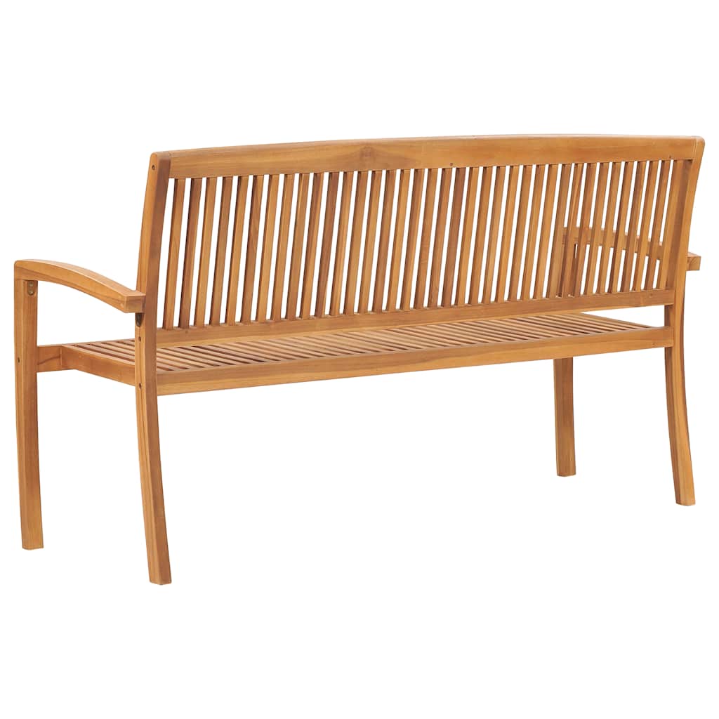 Bancos empilháveis jardim 3 lugares 159cm madeira teca maciça