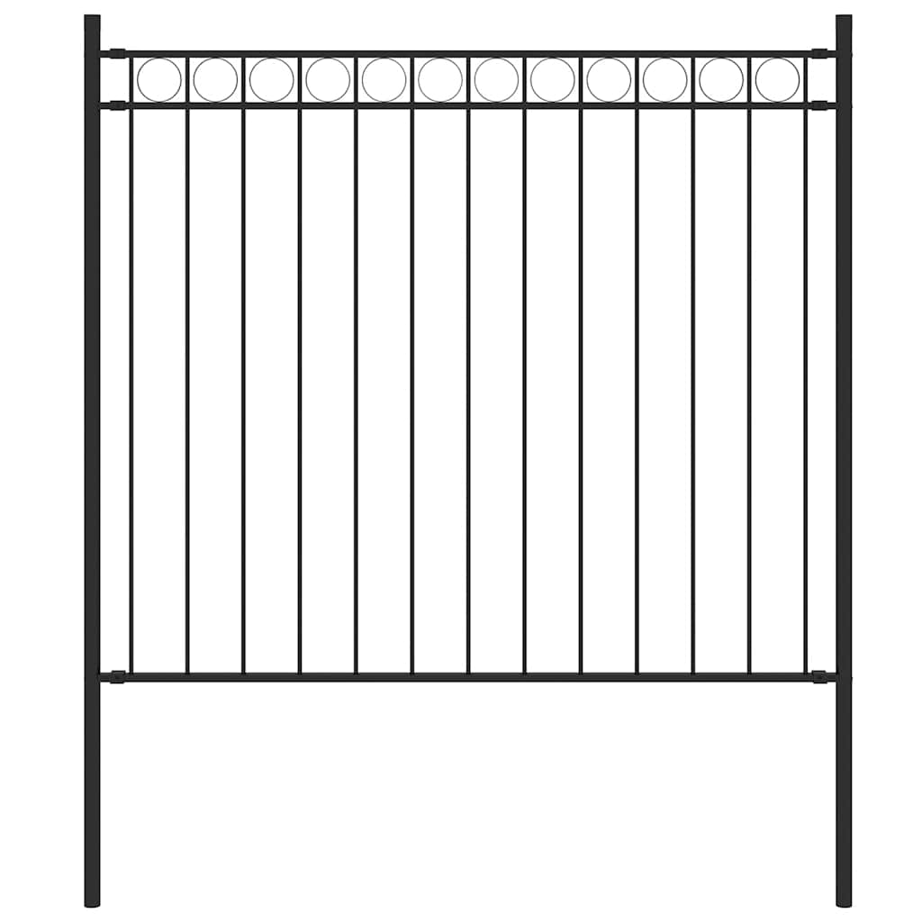 Cerca de jardim em aço 1,81 x 0,8 m, preta