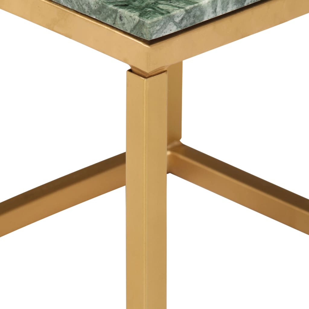 Mesa centro 40x40x35cm pedra genuína textura mármore verde