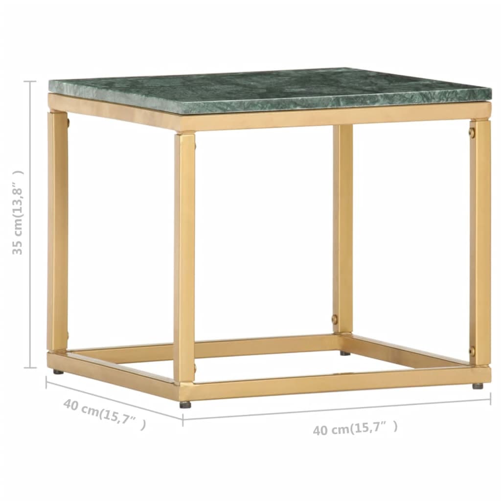 Mesa centro 40x40x35cm pedra genuína textura mármore verde