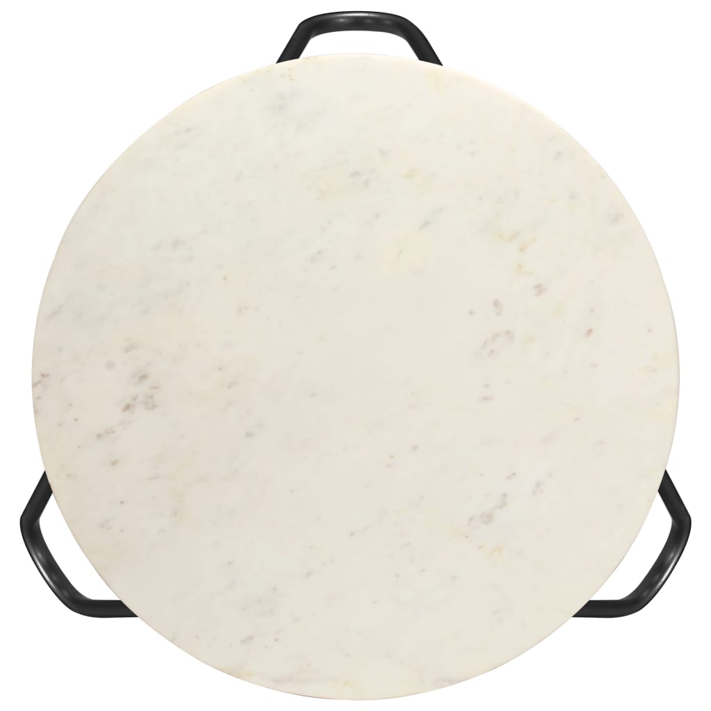 Mesa centro 40x40x40cm pedra genuína textura mármore branco
