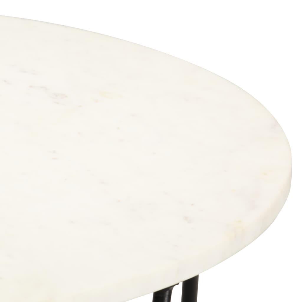Mesa centro 40x40x40cm pedra genuína textura mármore branco