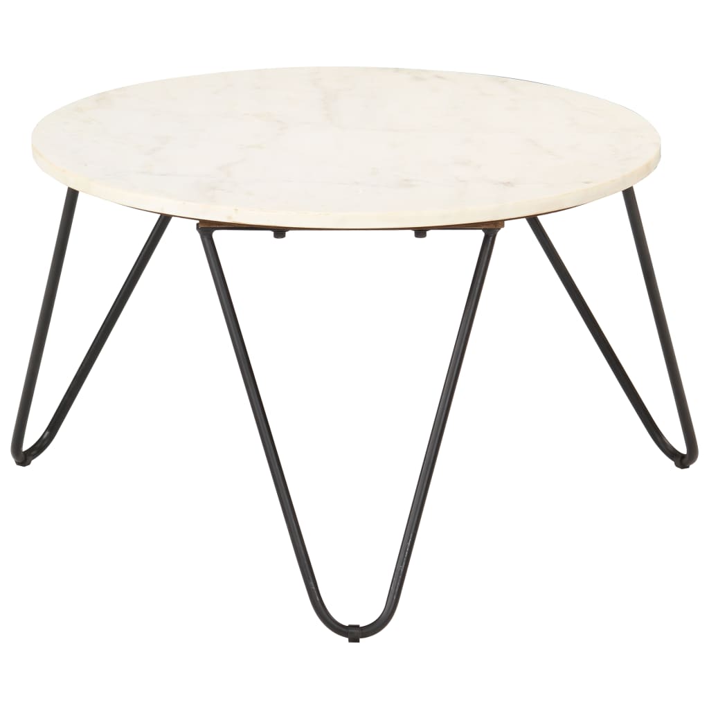 Mesa centro 40x40x40cm pedra genuína textura mármore branco