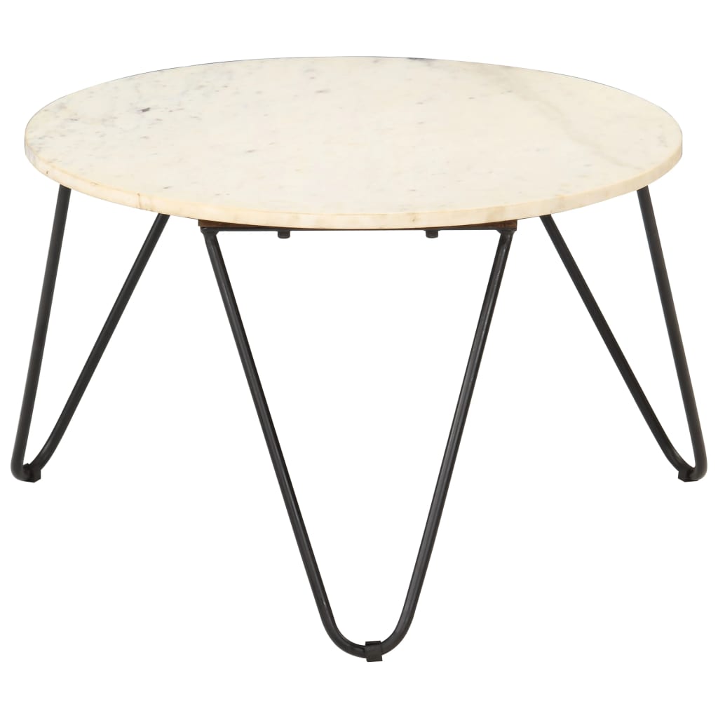 Mesa centro 40x40x40cm pedra genuína textura mármore branco