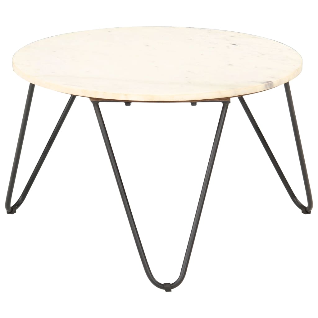 Mesa centro 40x40x40cm pedra genuína textura mármore branco