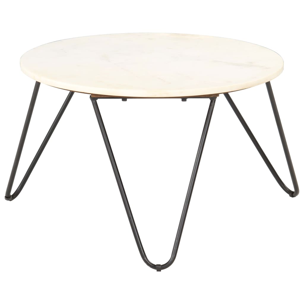 Mesa centro 40x40x40cm pedra genuína textura mármore branco