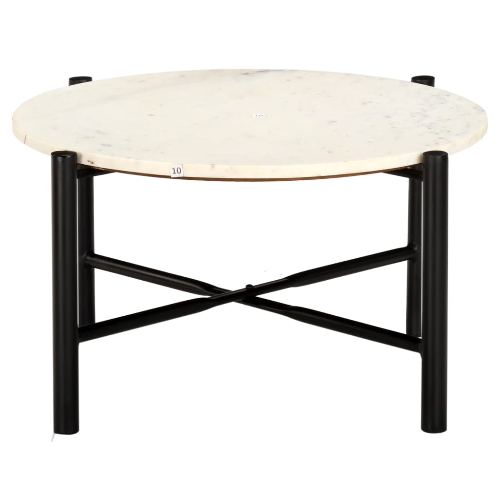 Mesa centro 40x40x40cm pedra genuína textura mármore branco