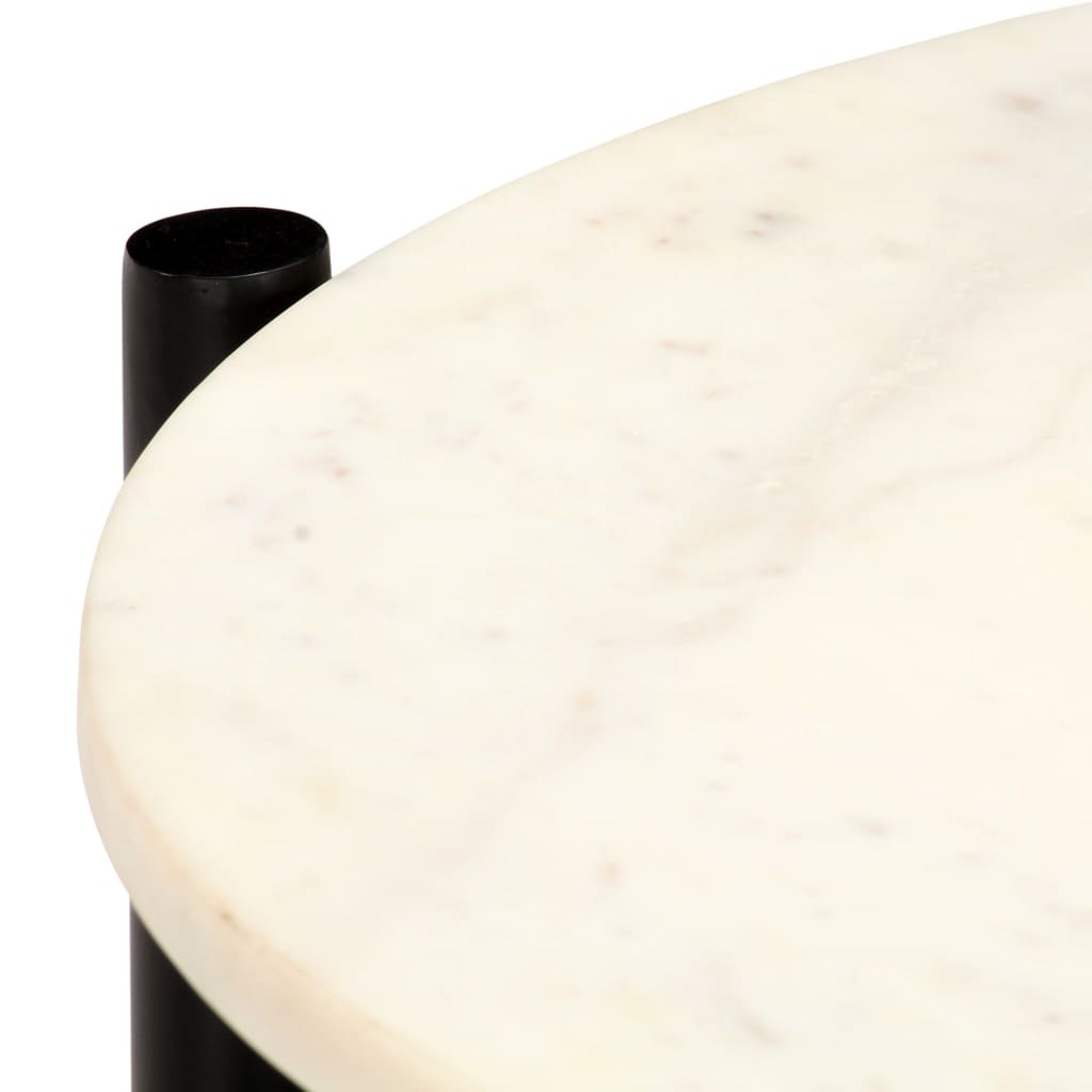 Mesa centro 40x40x40cm pedra genuína textura mármore branco