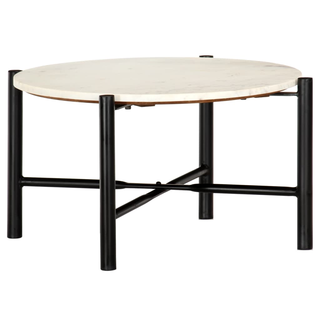 Mesa centro 40x40x40cm pedra genuína textura mármore branco