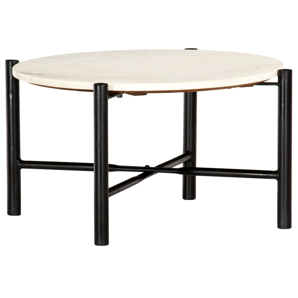Mesa centro 40x40x40cm pedra genuína textura mármore branco